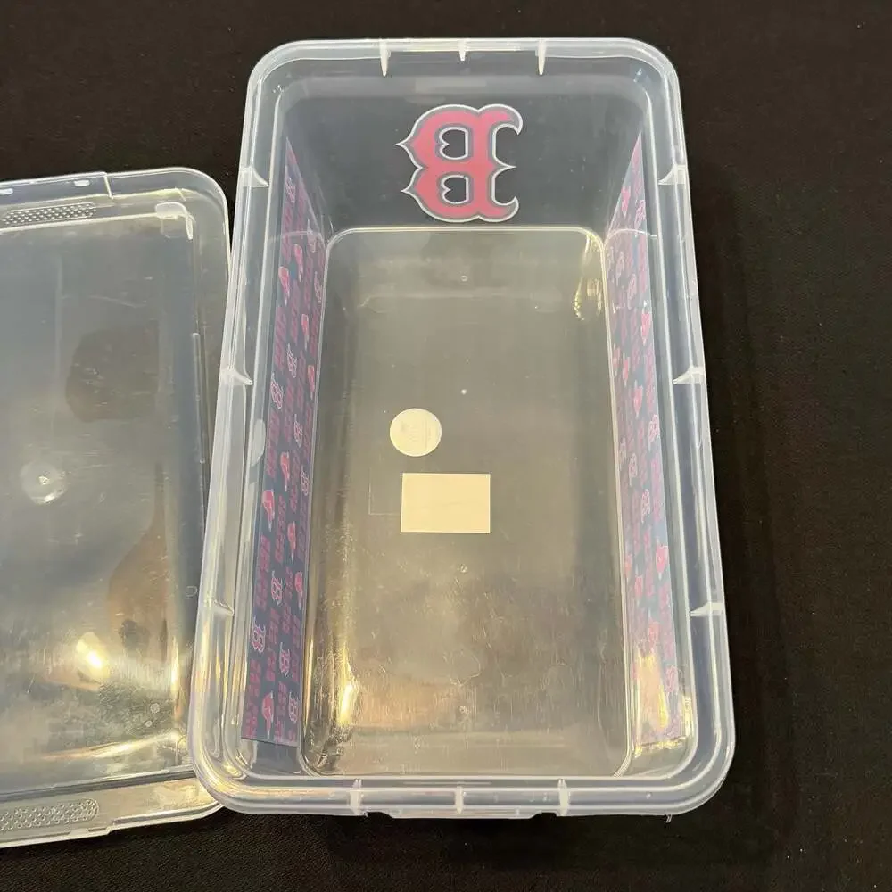Boston Red Sox MLB Clear Plastic Storage Box with Lid